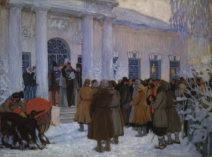 Чтение манифеста (Освобождение крестьян) 1907. Борис Кустодиев Чтение манифеста (Освобождение крестьян) 1907. Борис Кустодиев