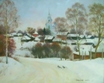 Зимний пейзаж с сорокой