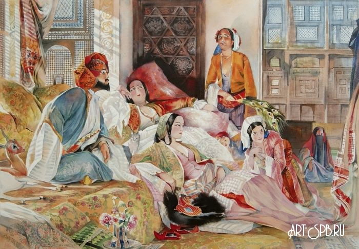 Гарем. Каир. Джон Фредерик Льюис Гарем. Каир. Джон Фредерик Льюис