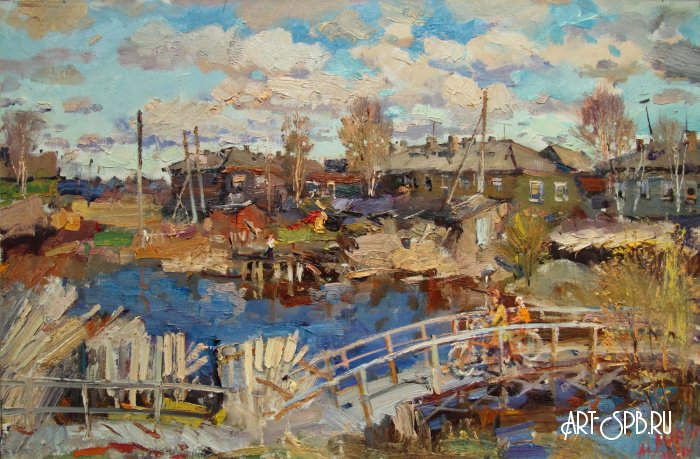 Холмогоры. Вечереет. Мостик Холмогоры. Вечереет. Мостик