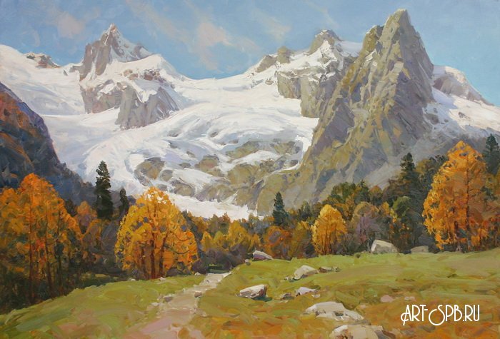 Алибекский ледник осенью Алибекский ледник осенью