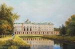 Вид Стрельнинского дворца из нижнего парка 1841 Иоган Мейер
