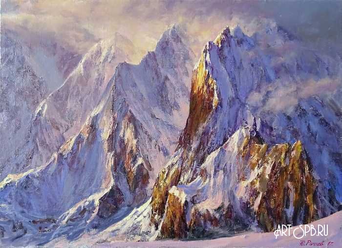 Скалы в облаках. Альпы