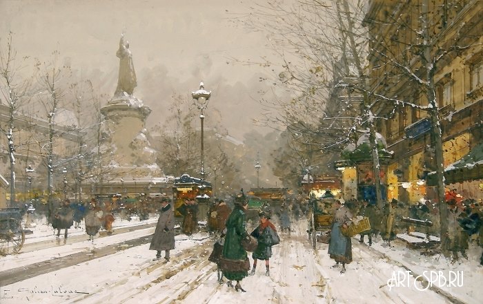 Площадь Республики зимой. Эжен Галье-Лалу Площадь Республики зимой. Эжен Галье-Лалу