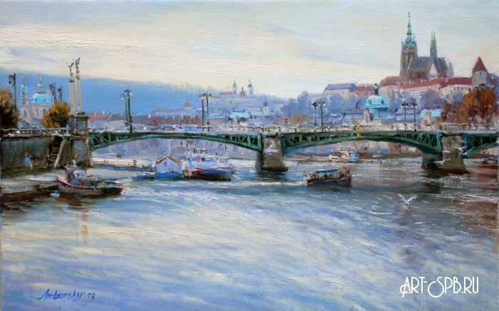 Мост Сватоплука Чеха река Влтава
