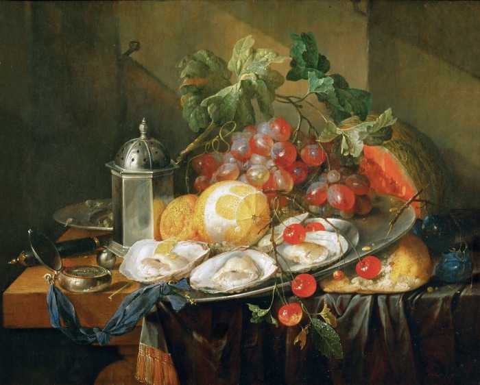 Натюрморт с фруктaми, устрицами и карманными часами. Корнелис де Хем Натюрморт с фруктaми, устрицами и карманными часами. Корнелис де Хем
