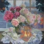 Пионы и фонарик