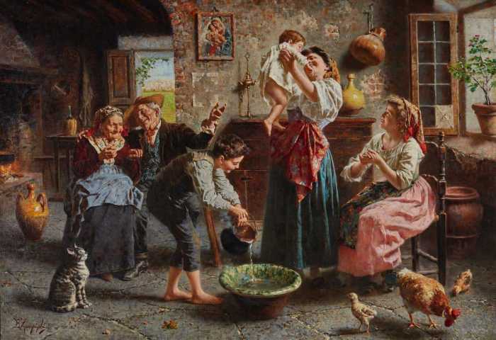 Купaние ребенка. Эугенио Зампиги Купaние ребенка. Эугенио Зампиги