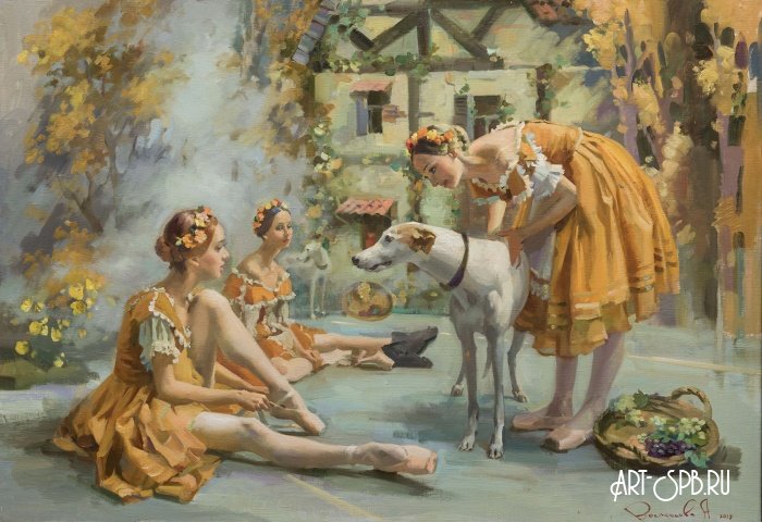 Балерины с собаками. Балет Жизель
