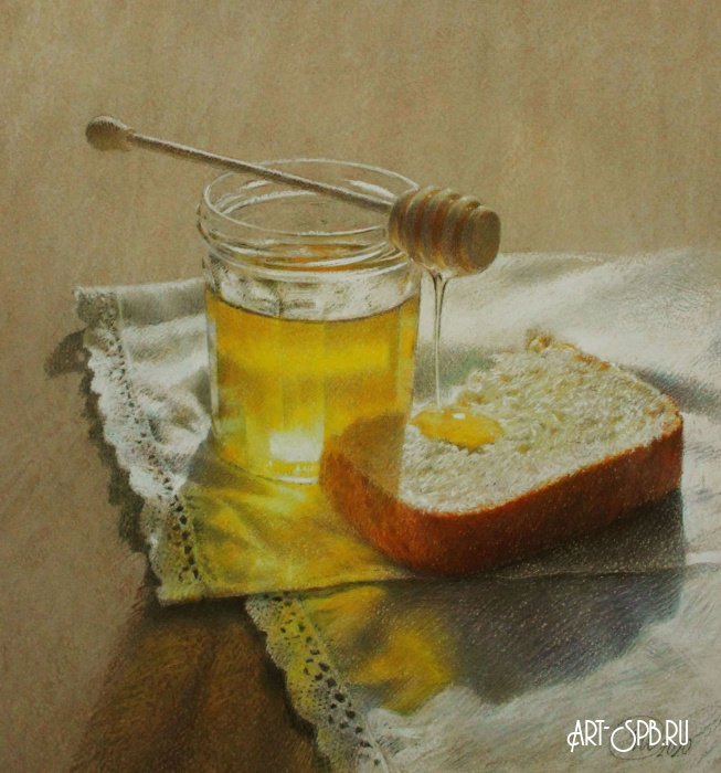 Цветочный мед и домашний хлеб