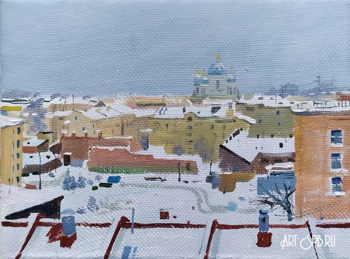Крыши города зимой Крыши города зимой