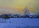 Зимний деревенский закат