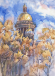 Исаакиевский собор сквозь осенние листья