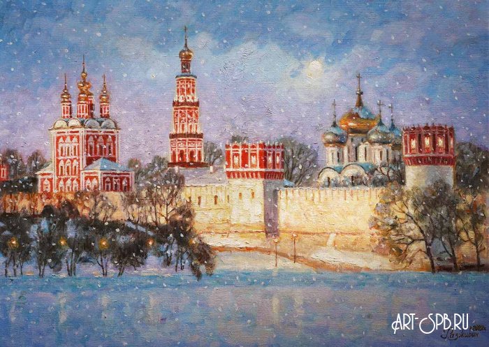 Новодевичий монастырь под снегом