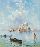 Гондолы перед Санта Мария делла Салюте. Франц Ричард Унтербергер