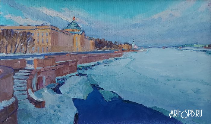 Идет весна. Университетская набережная Петербурга