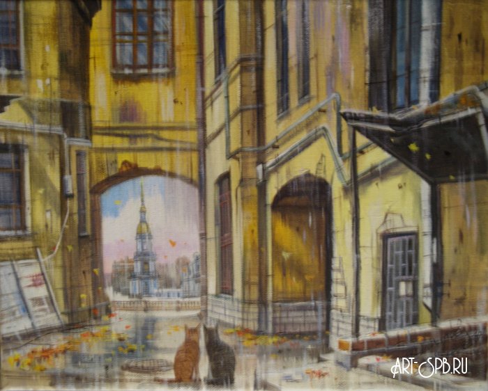Питерский дворик. Кошки