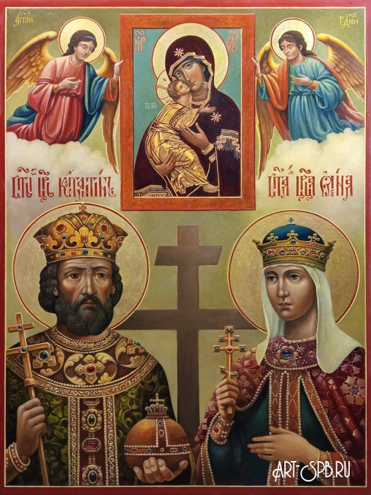 Икона Богородицы Владимирская, свв. Константина и Елены