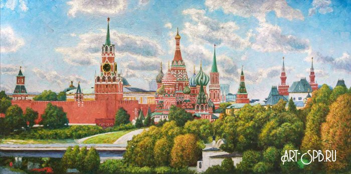 Кремль сквозь зелень 