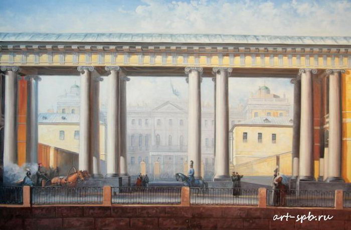 Аничков дворец со стороны Фонтанки 1838 Василий Садовников