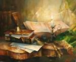 Натюрморт с колокольчиком и книгами