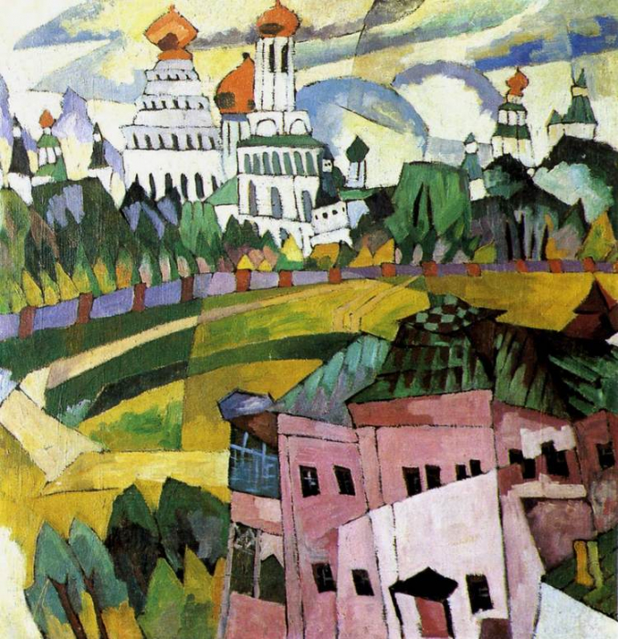 Пейзаж с церквями. Аристарх Лентулов Пейзаж с церквями. Аристарх Лентулов