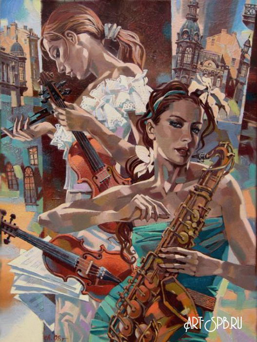 Две скрипки и саксофон