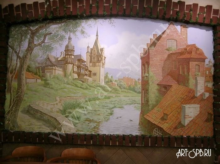 Голландия. Роспись стен в ресторане